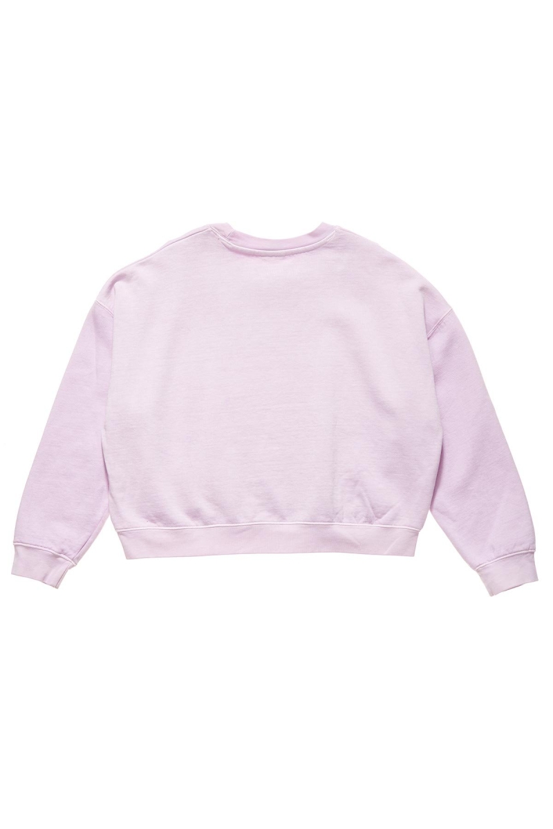 Pink Stussy World Tour Pigment Crew Women's Sweaters | USA000870