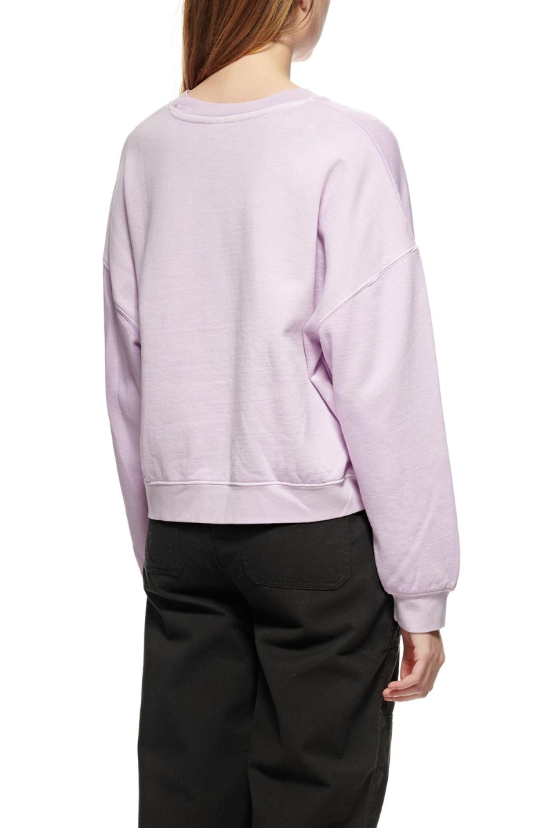 Pink Stussy World Tour Pigment Crew Women's Sweaters | USA000870