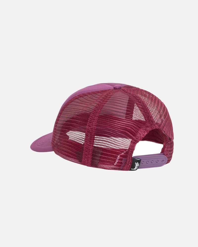 Purple Stussy Big Basic Trucker Men's Caps | USA000400