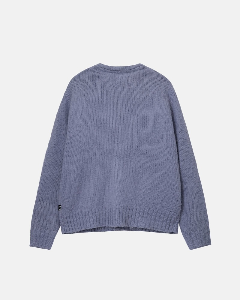 Purple Stussy Brushed Cardigan Men's Knit Sweater | USA000530