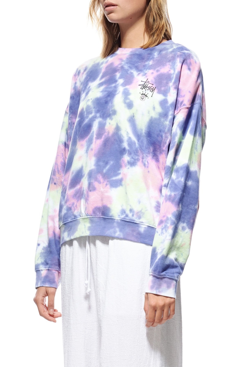 Purple Stussy Copyright TD BF Crew Women's Sweaters | USA000833