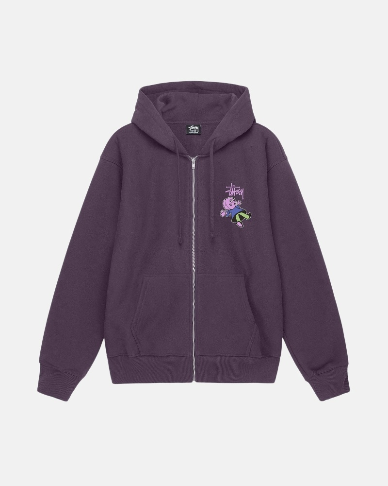 Purple Stussy Dollie Zip Men's Hoodies | USA000038