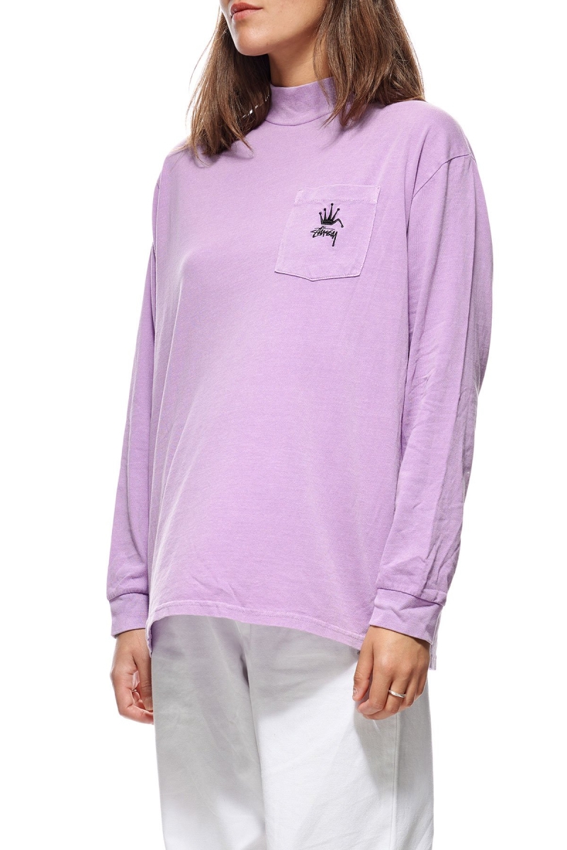 Red Stussy Ash Mock Neck LS OS Women's Sweatshirts | USA000892