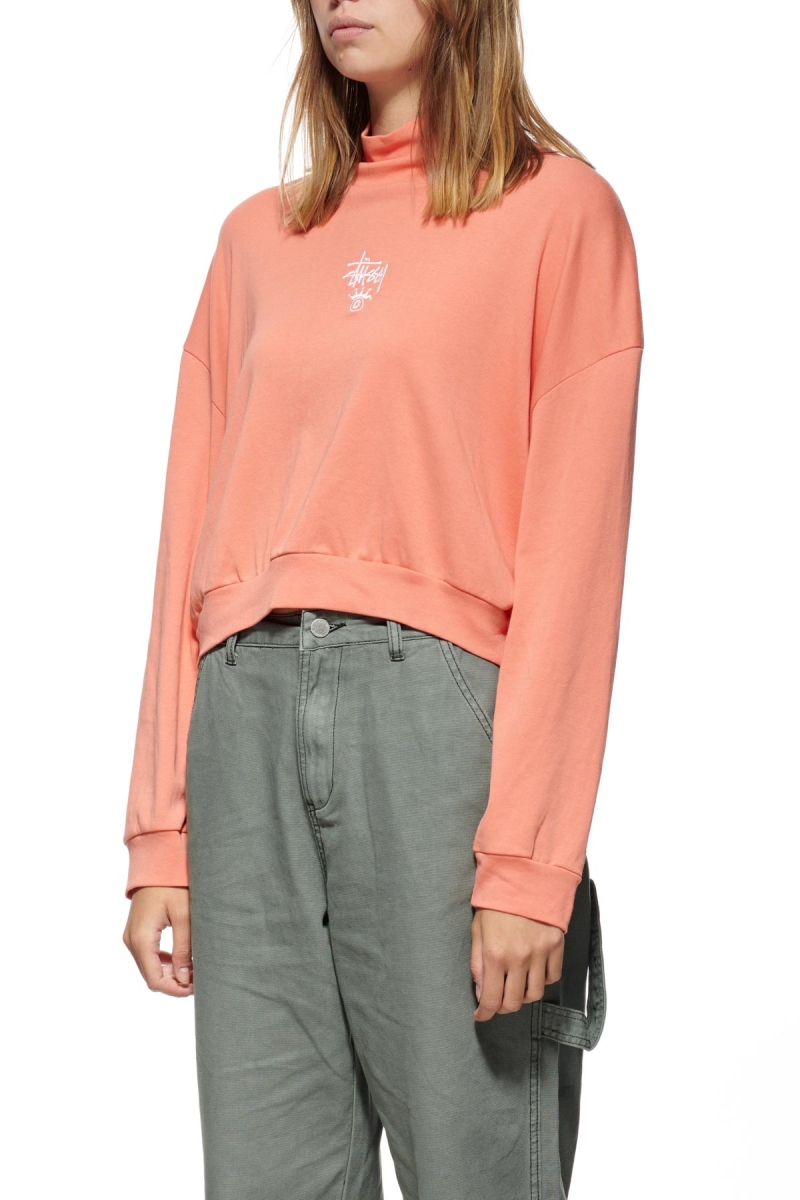 Red Stussy Ellen Rib Turtleneck Women's Sweatshirts | USA000919