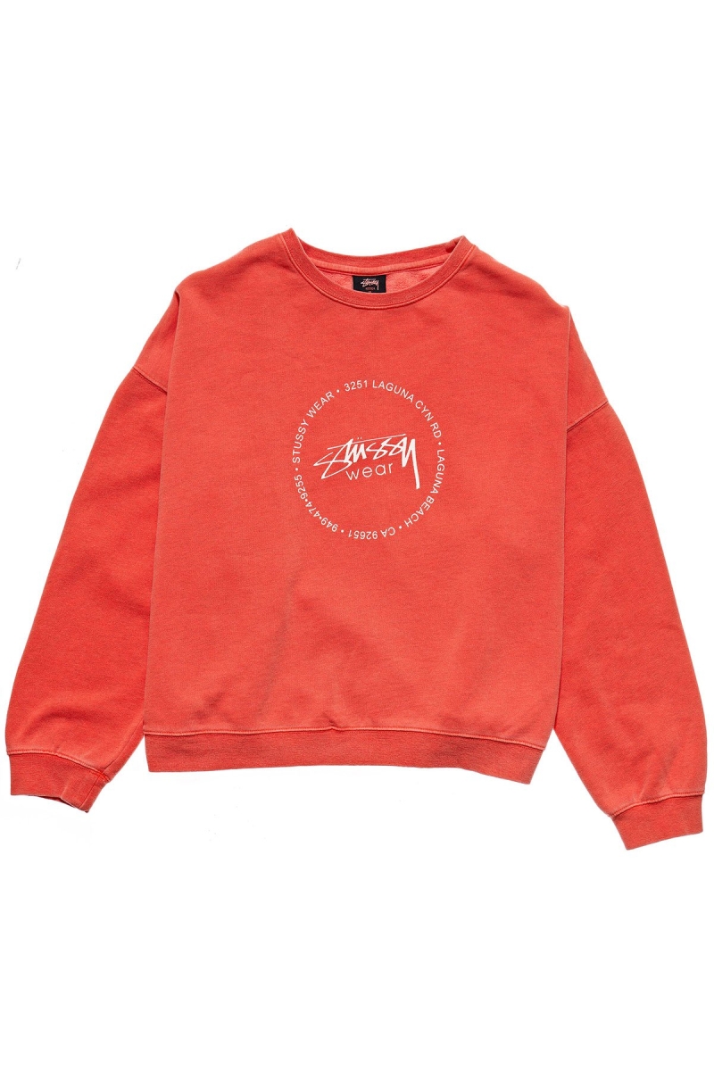 Red Stussy Laguna Overdyed Marle Crew Women\'s Sweaters | USA000842