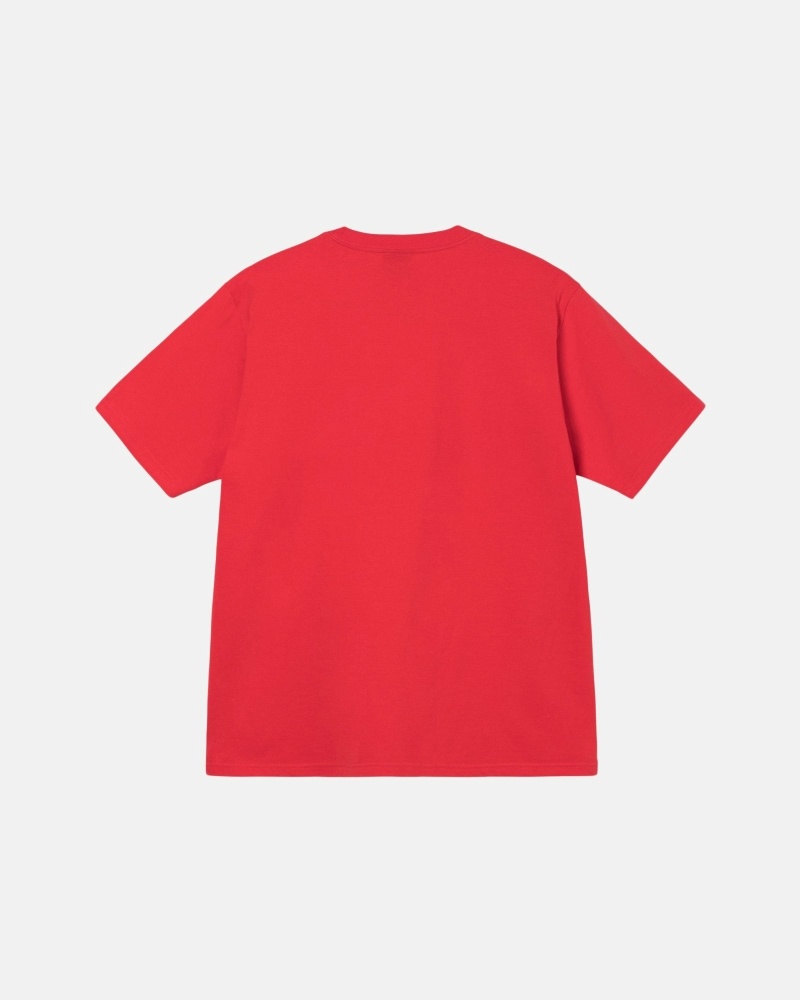 Red Stussy Motel Men's T Shirts | USA000249