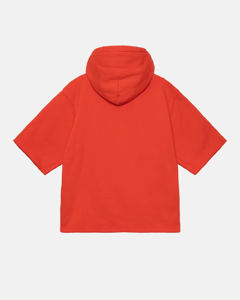 Red Stussy Ss Boxy Cropped Men's Hoodies | USA000070