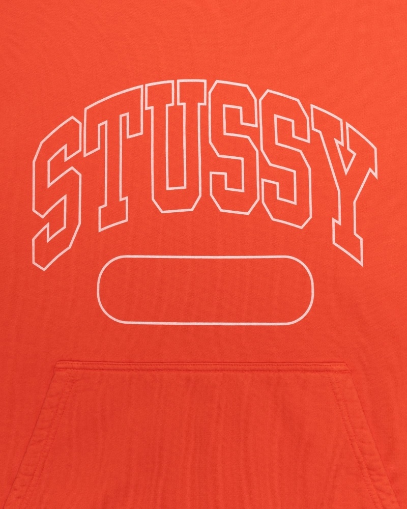 Red Stussy Ss Boxy Cropped Men's Hoodies | USA000070