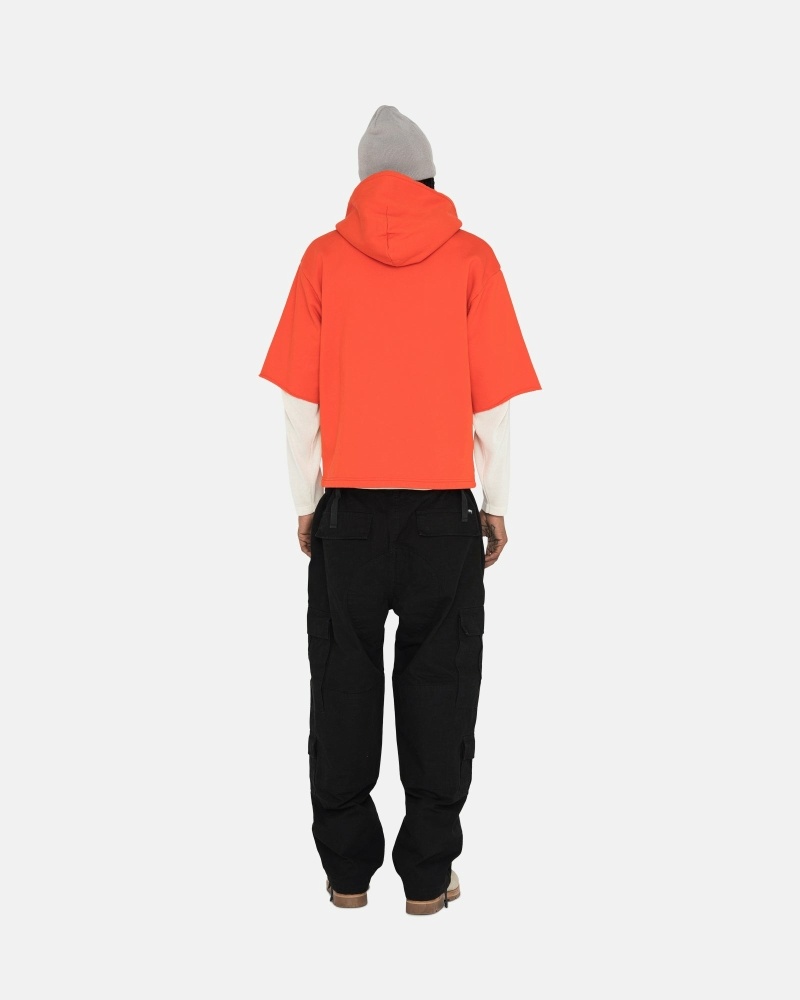 Red Stussy Ss Boxy Cropped Men's Hoodies | USA000070