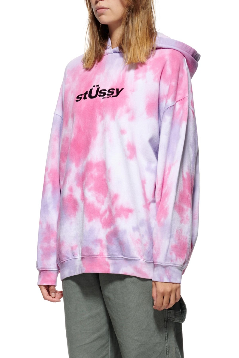 Red Stussy Warped Tie Dye Hood Women's Sportswear | USA000805