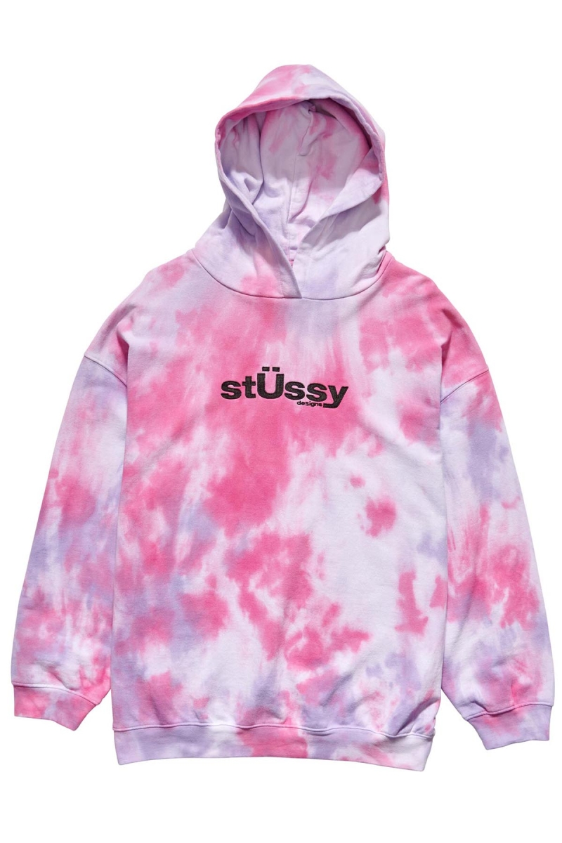 Red Stussy Warped Tie Dye Hood Women\'s Sportswear | USA000805