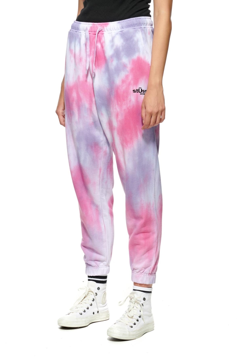 Red Stussy Warped Tie Dye Trackpant Women's Track Pants | USA001012