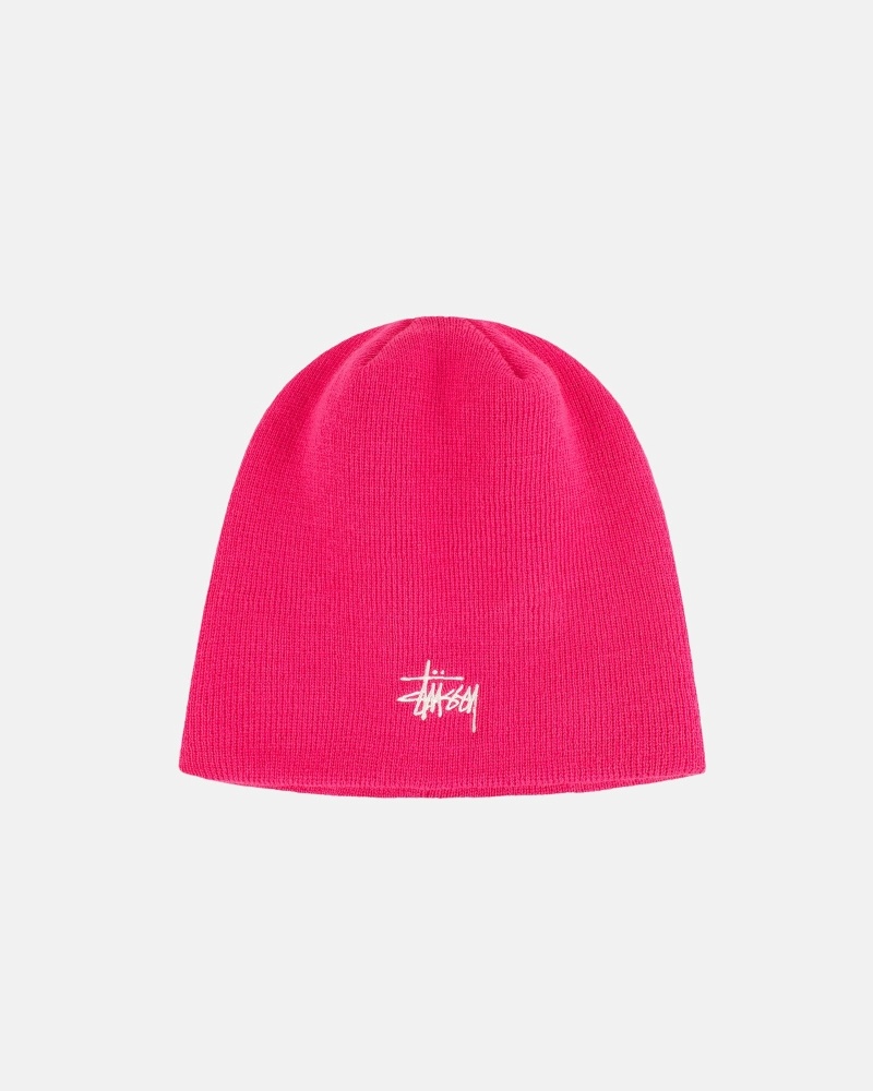 Rose Pink Stussy Basic Skullcap Men\'s Beanie | USA000388