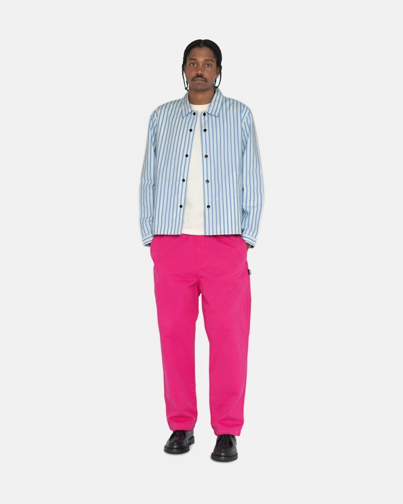 Rose Pink Stussy Brushed Men's Beach Pants | USA000539