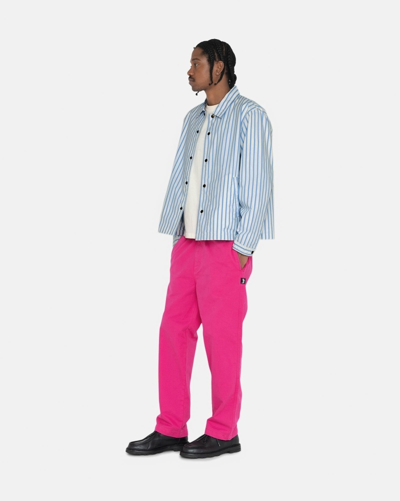 Rose Pink Stussy Brushed Men's Beach Pants | USA000539