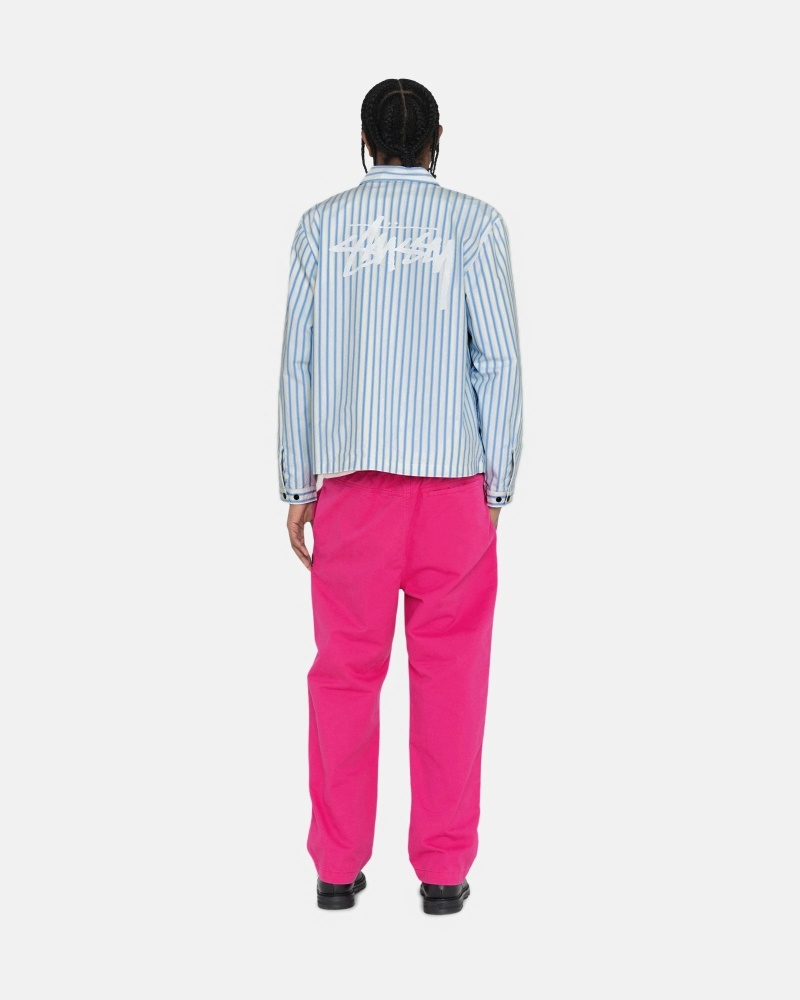 Rose Pink Stussy Brushed Men's Beach Pants | USA000539