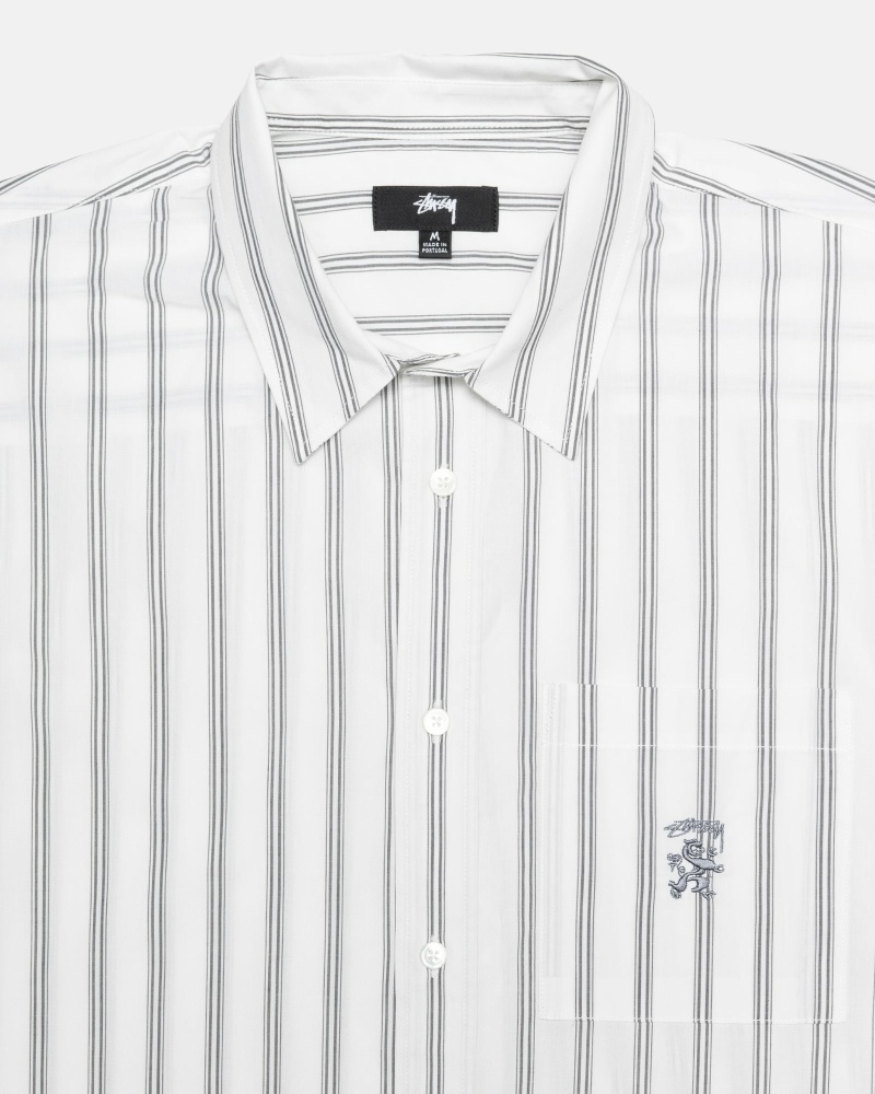 Stripes Stussy Boxy Striped Ss Men's Shirts | USA000298