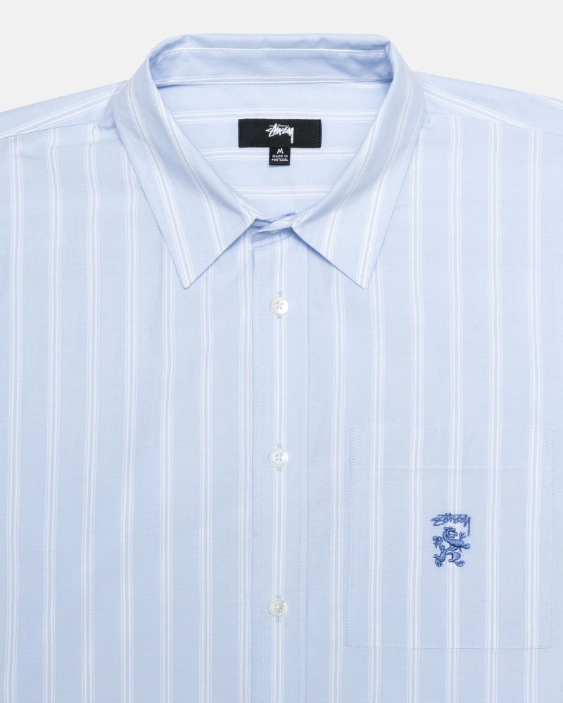 Stripes Stussy Boxy Striped Ss Men's Shirts | USA000299