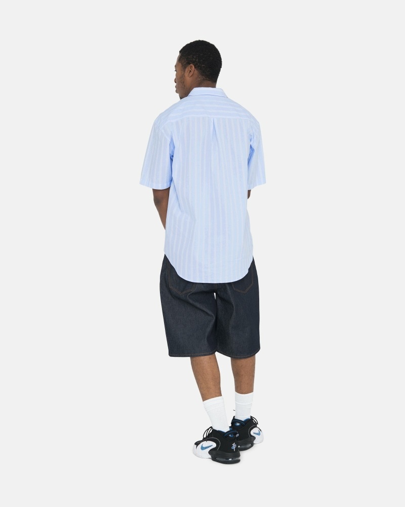 Stripes Stussy Boxy Striped Ss Men's Shirts | USA000299