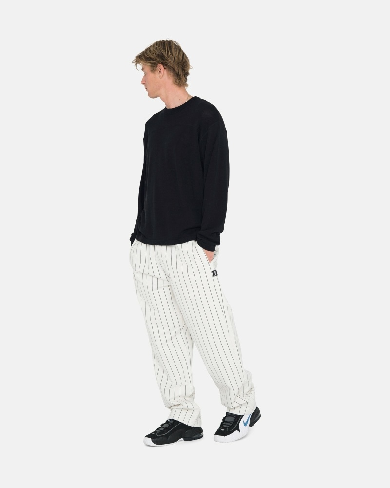 Stripes Stussy Brushed Men's Beach Pants | USA000541