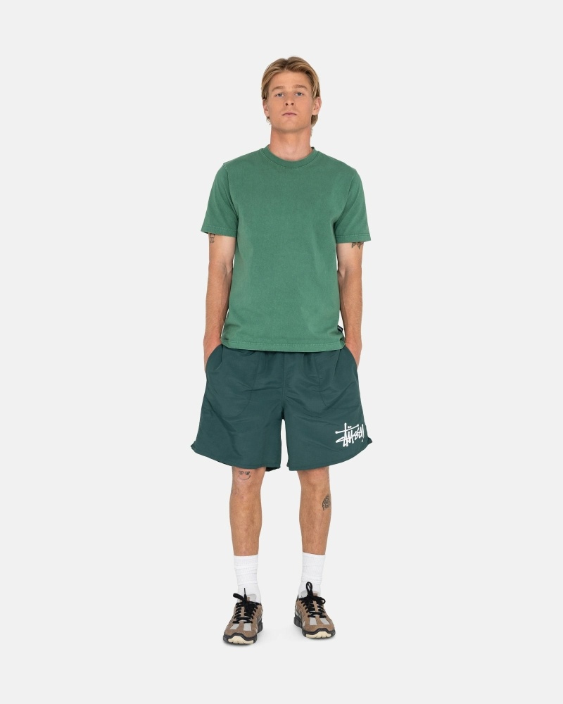 Turquoise Stussy Big Basic Men's Shorts | USA000622