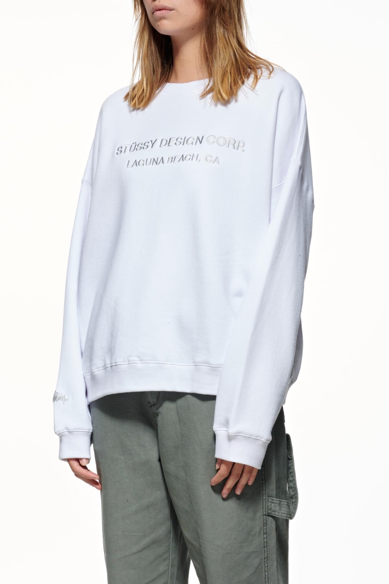 White Stussy Alcott OS Crew Women's Sweaters | USA000812