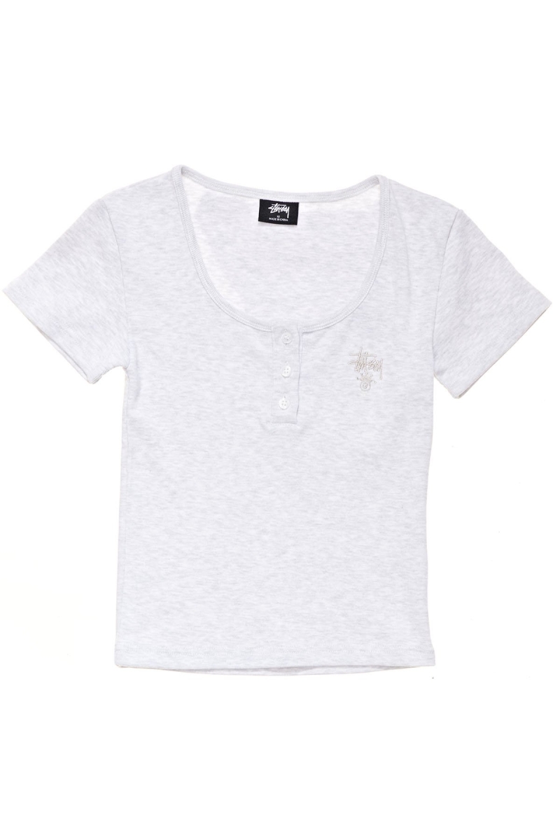 White Stussy Berk Scoop Neck Women\'s T Shirts | USA000112