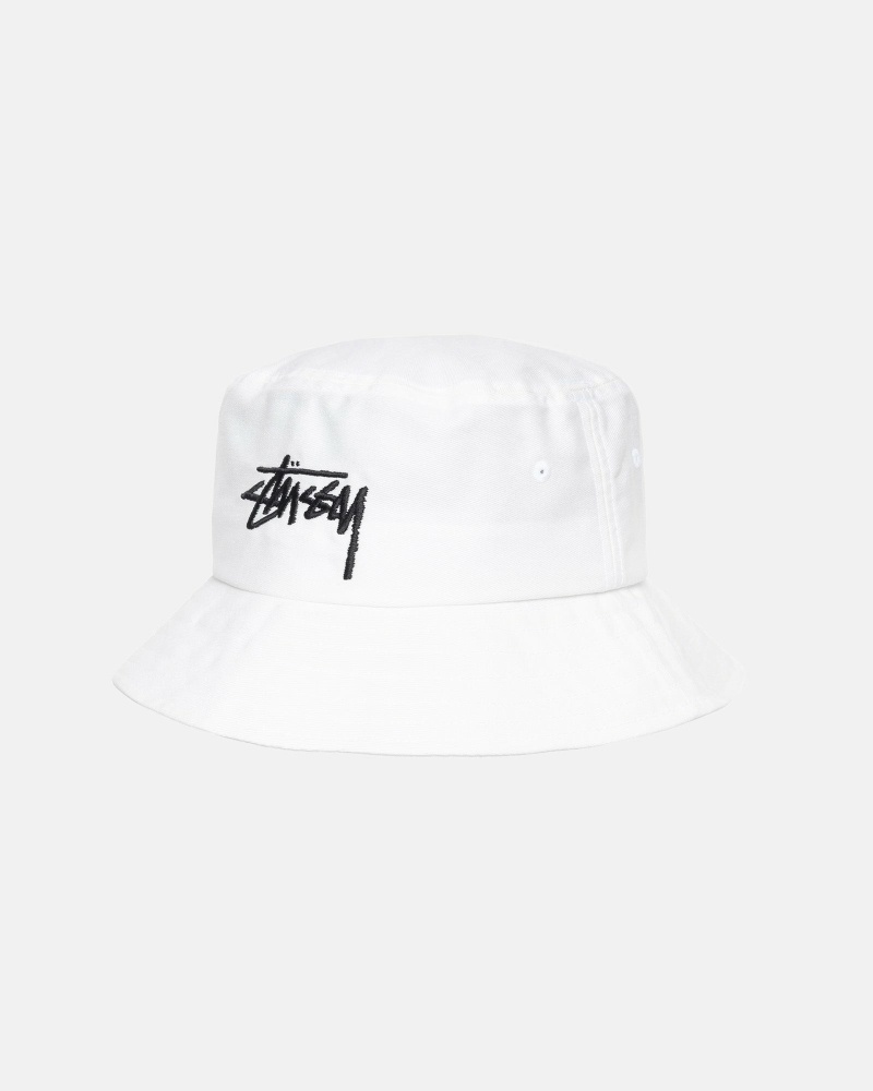 White Stussy Big Stock Men's Bucket Hats | USA000404