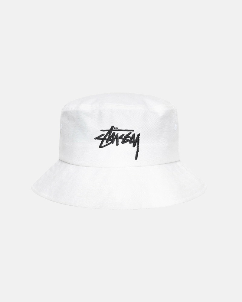 White Stussy Big Stock Men\'s Bucket Hats | USA000404