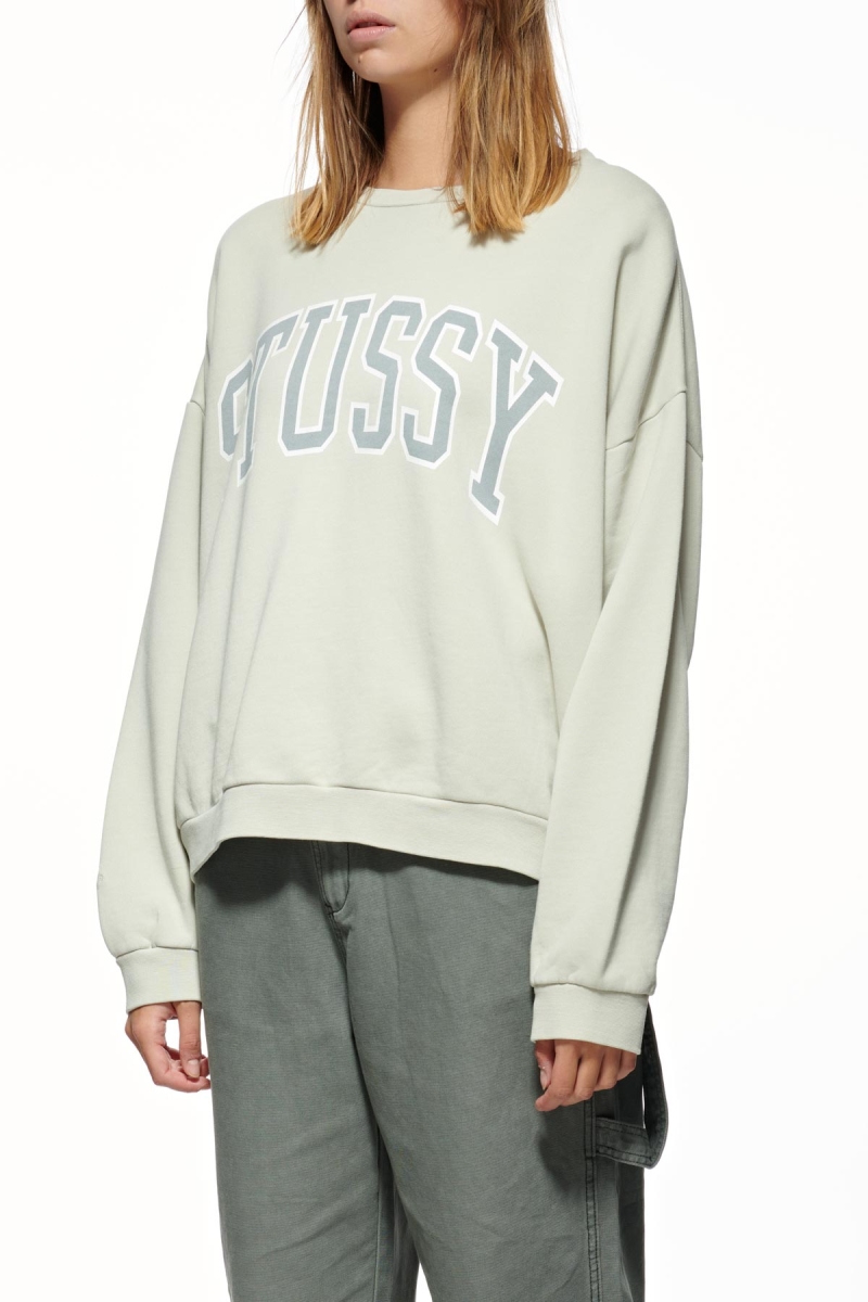 White Stussy Campus OS Crew Women's Sweaters | USA000823