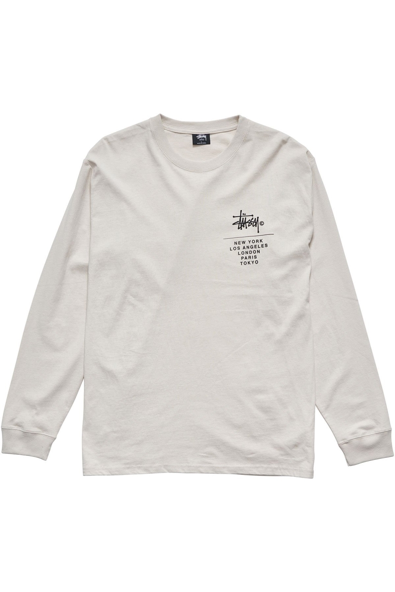 White Stussy Cities Stack Men\'s Sweatshirts | USA000899