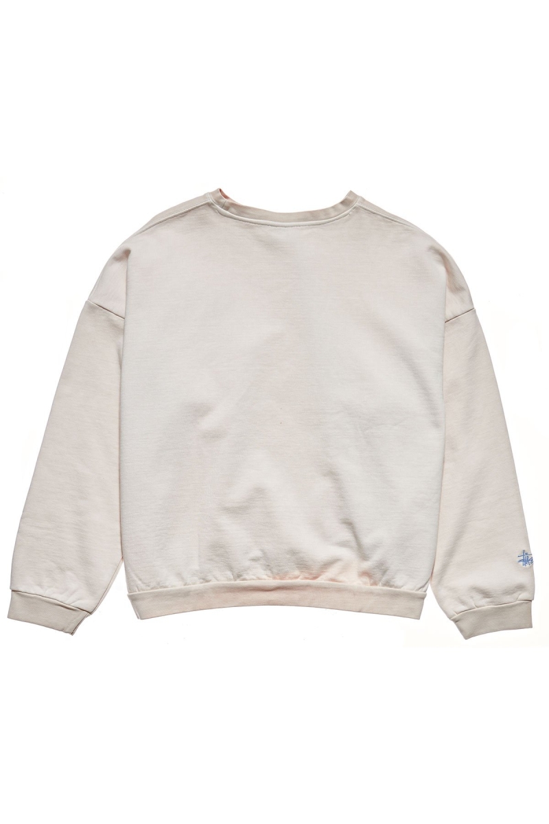 White Stussy City Circle OS Crew Women's Sweaters | USA000825