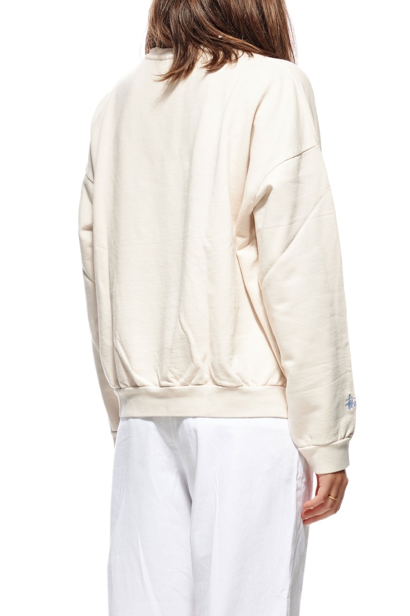 White Stussy City Circle OS Crew Women's Sweaters | USA000825