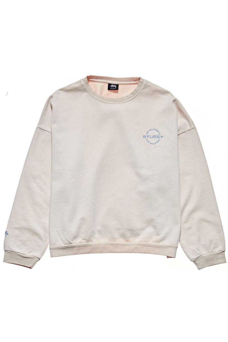 White Stussy City Circle OS Crew Women\'s Sweaters | USA000825