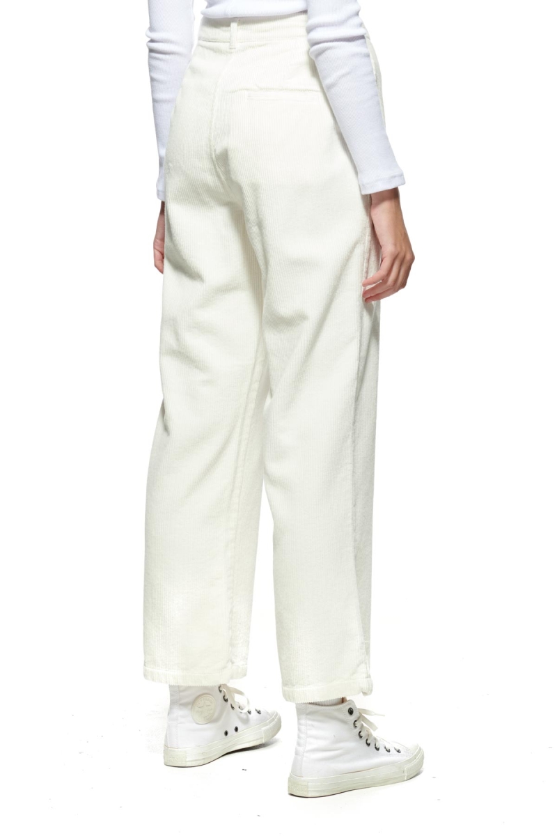 White Stussy Claudette Cord Women's Pants | USA000553