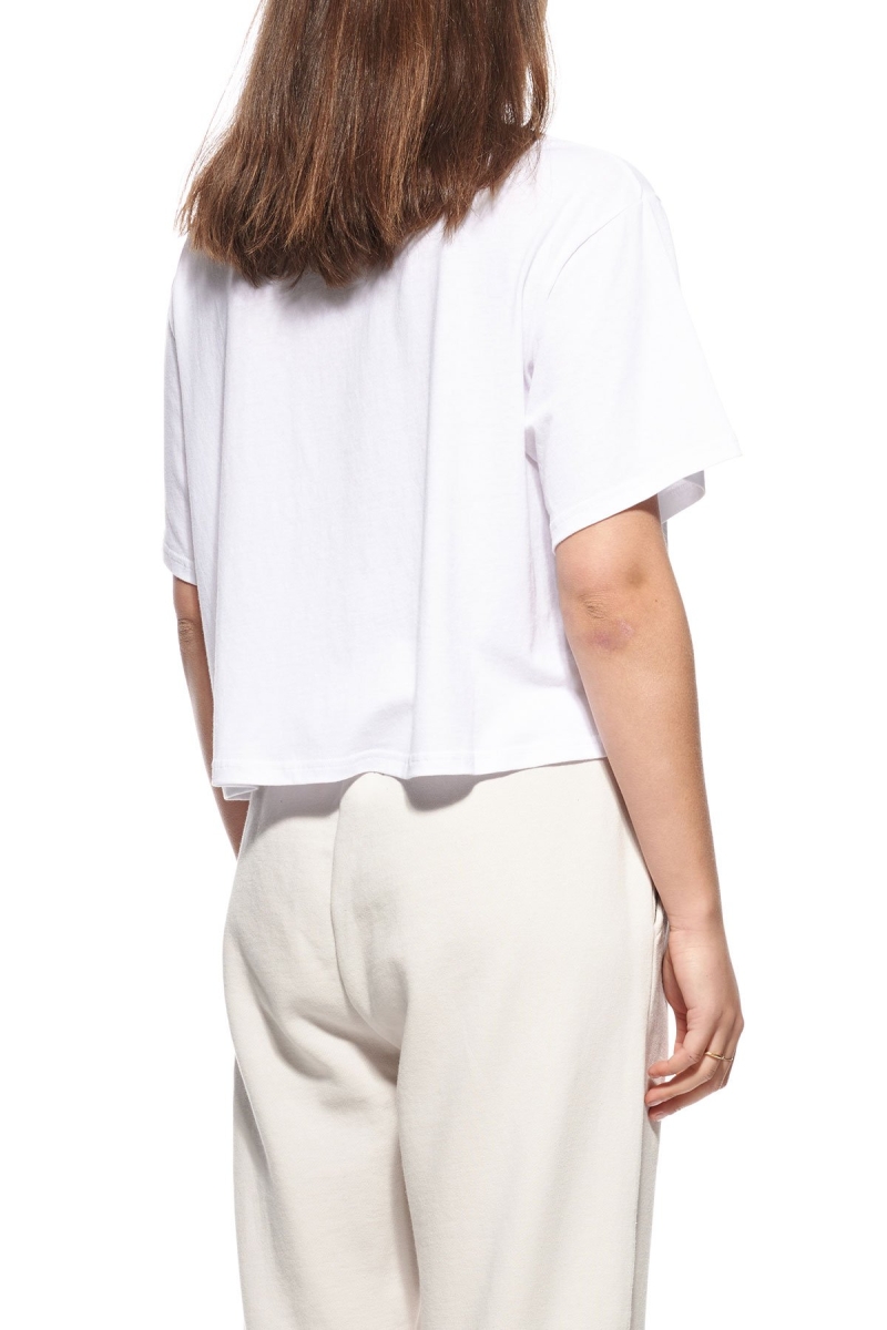 White Stussy College Boxy Women's T Shirts | USA000130