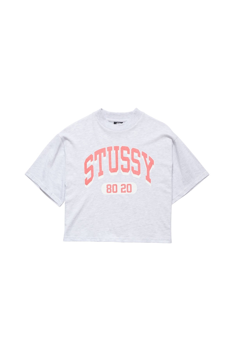 White Stussy College Boxy Women\'s T Shirts | USA000131