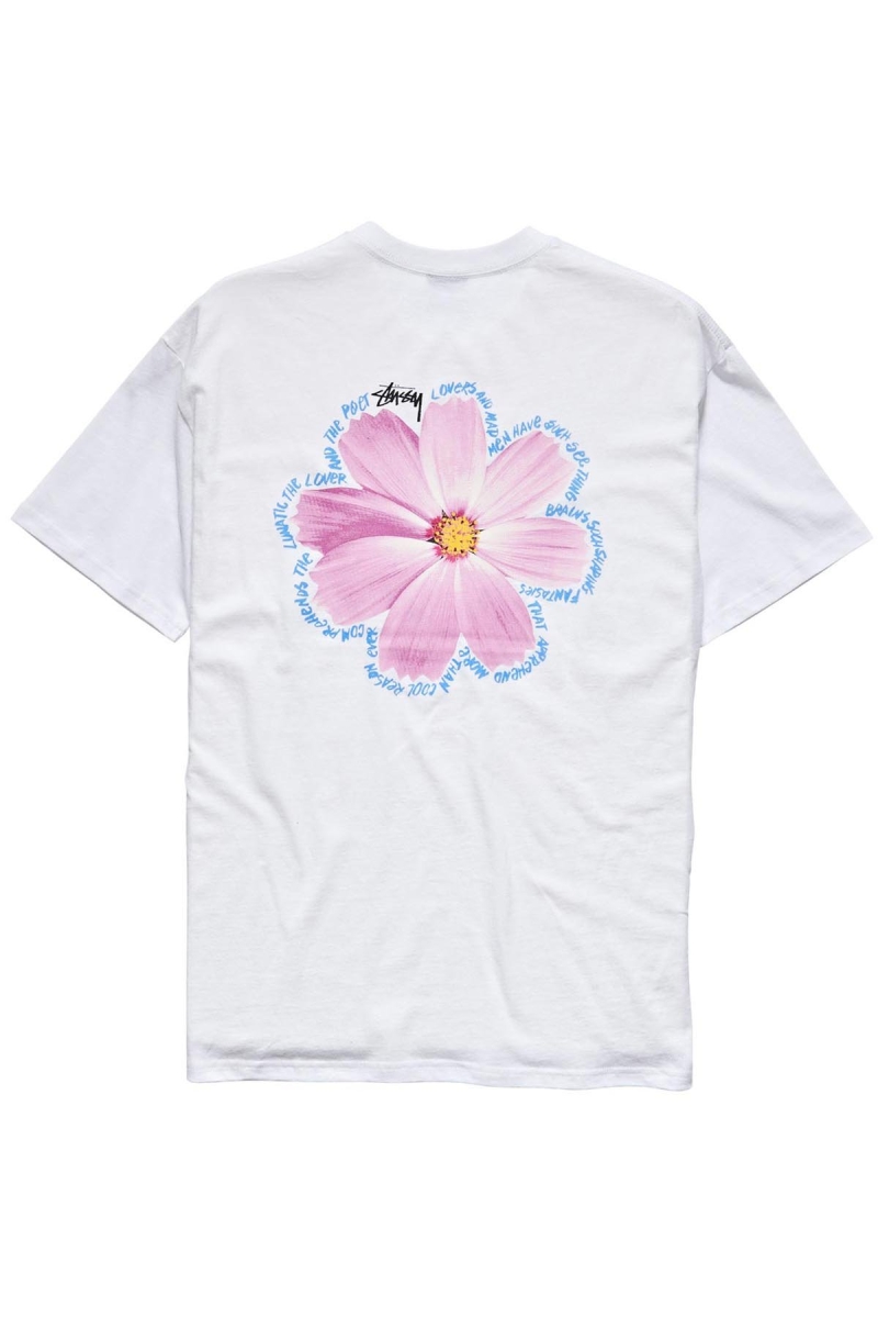 White Stussy Cosmos SS Men's T Shirts | USA000137