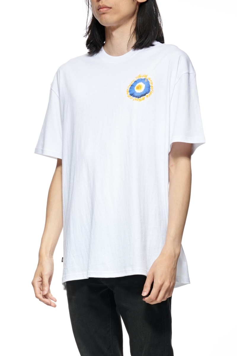 White Stussy Cosmos SS Men's T Shirts | USA000137