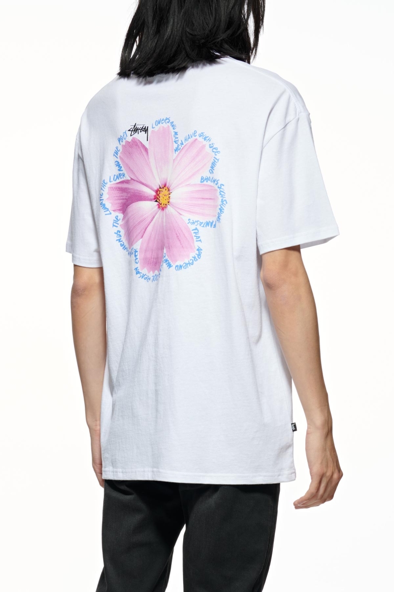 White Stussy Cosmos SS Men's T Shirts | USA000137