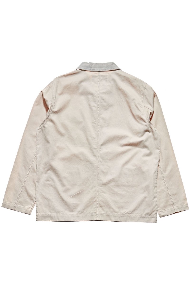 White Stussy Denim Chore Coat Men's Jackets | USA000336