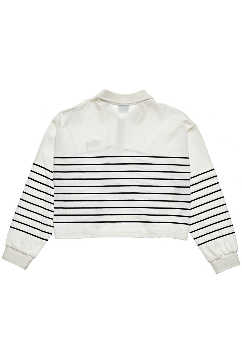 White Stussy Emerson Stripe Rugby Women's Shirts | USA000306