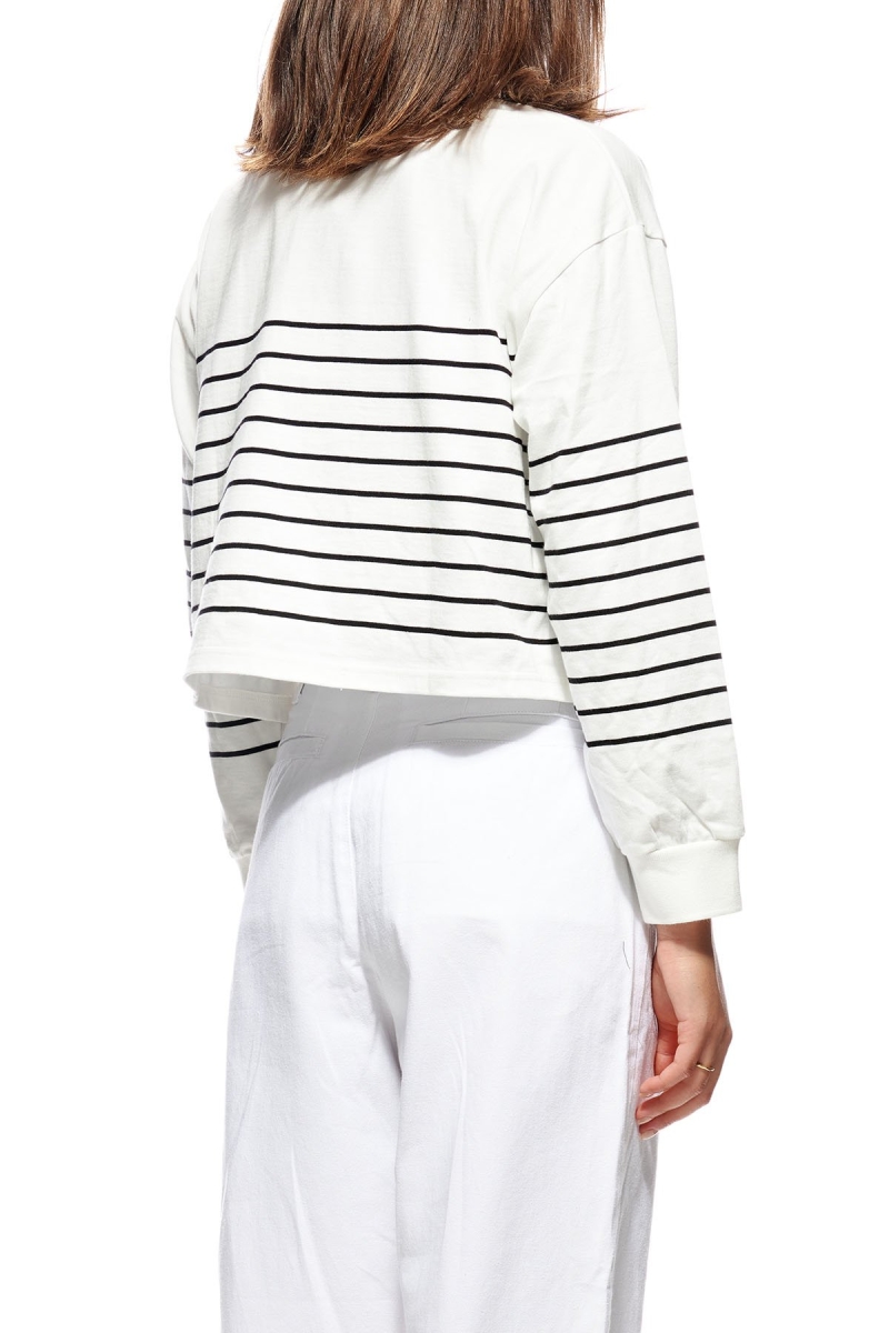 White Stussy Emerson Stripe Rugby Women's Shirts | USA000306