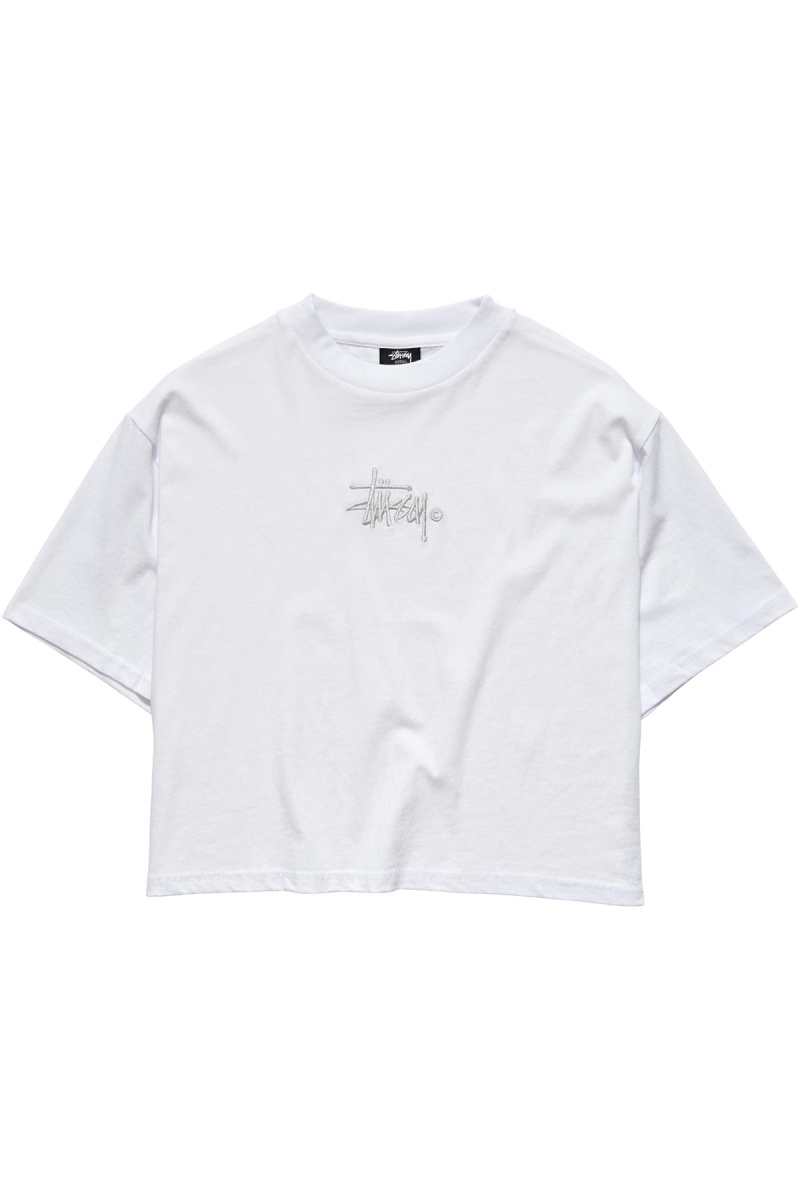 White Stussy Graffiti Boxy Women\'s T Shirts | USA000176