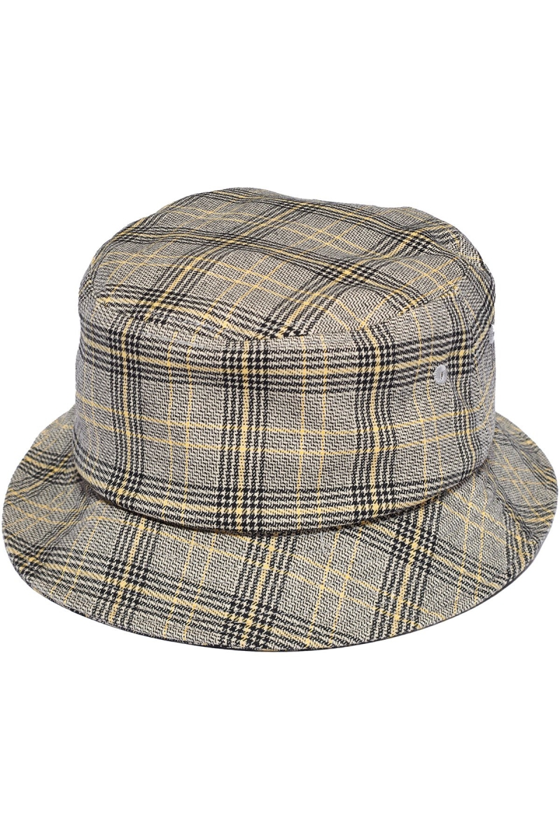 White Stussy Graffiti Check Bucket Men's Hats | USA000438