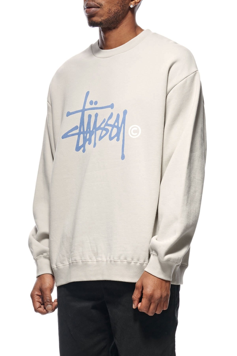 White Stussy Graffiti Crew Men's Sweaters | USA000838