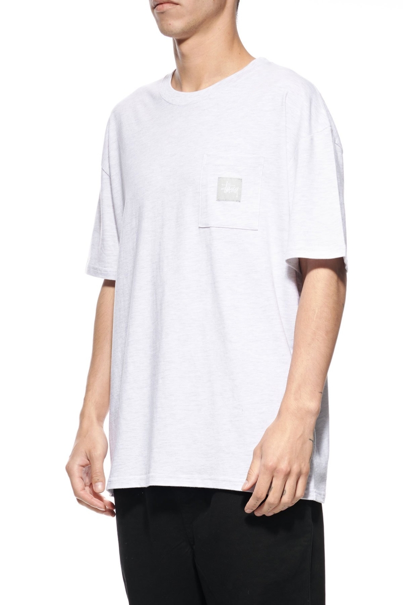 White Stussy Graffiti Label SS Men's T Shirts | USA000180