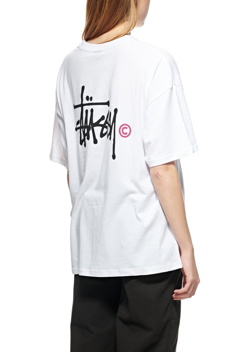 White Stussy Graffiti Pigment Relaxed Women's T Shirts | USA000181