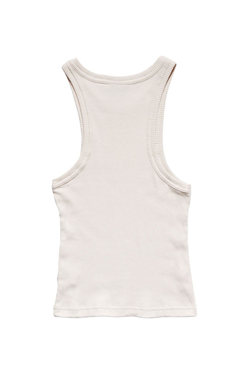 White Stussy Graffiti Rib Cutaway Women's Tanks | USA000965