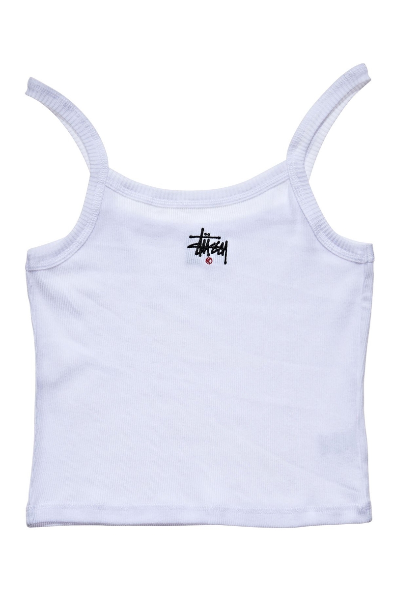 White Stussy Graffiti Rib Women\'s Singlets | USA000718